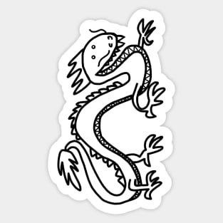 Line Art Dragon Sticker